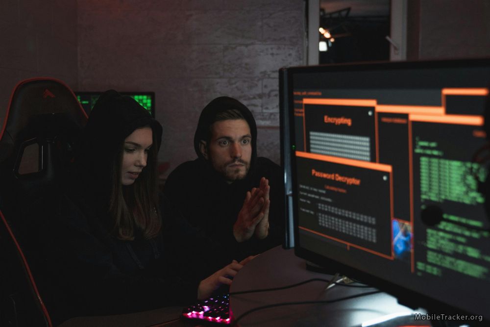 online security people in front of the high end workstations